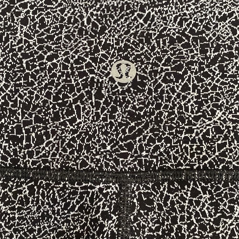 LULULEMON yoga pants capris. Size US 10. Black and white pattern.